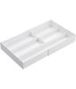 Yamazaki (Yamazaki Industries) Extendable & Sliding Cutlery Tray, White, Approx. W25 X D24.6~45 X H5.7cm, Tower Series, Drawer Cutlery Storage, Extend