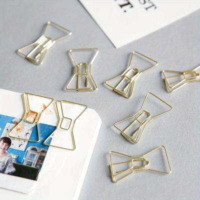 5Pcs/set Lovely Gold Bowknots Paper Clips for Notebook Inner Pages.