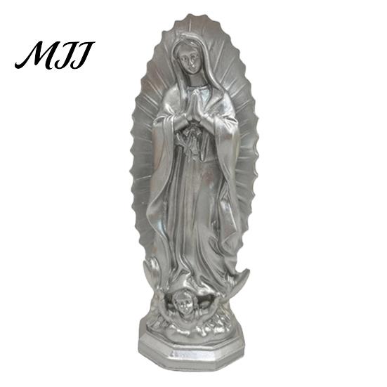 Unikalne Akcenty Biblioteczki Statua Religijna Matki Bożej z Guadalupe, Figurka Dziewicy Maryi, Rzeźba z Żywicy, Dekoracje do Kącika Kawowego Inspirująca Sztuka dla