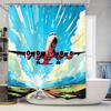 Vibrant Retro Airplane Design Bath Curtain Waterproof Fabric Ideal For Bathroom Decor Includes Hanging Rings For Easy Setup