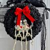 Skull Wreath for Halloween Festivities Scary Rose Skeleton Garlands Accessories Party Indoor Outdoor Party Decorations