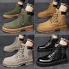 Martin boots men's winter retro heightening British style Korean version high-top labor insurance shoes tooling leather boots shoes locomotive 