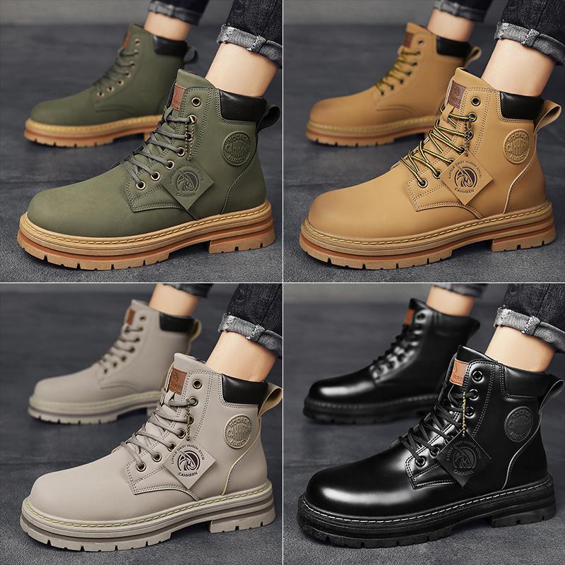 Martin boots men's winter retro heightening British style Korean version high-top labor insurance shoes tooling leather boots shoes locomotive 
