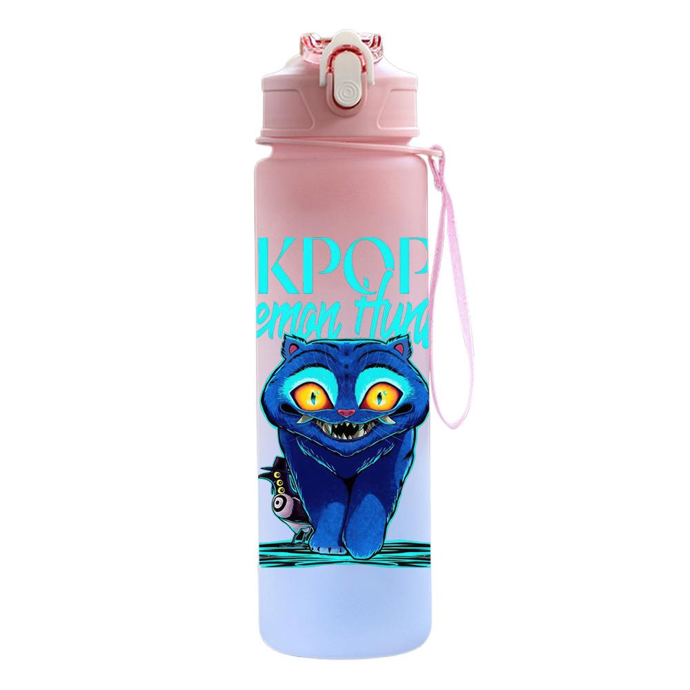 750Ml Water Bottle Cartoon K-Pop Demon Hunters Printed Large Capacity Drinking Cup Portable Outdoor Sports Water Cup Children Kid Gift
