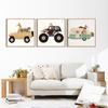 Animals On A Truck Funny Animals Art Nursery Cars Elephant Children Kid Room Decor Canvas Painting Room Home Square Poster Print