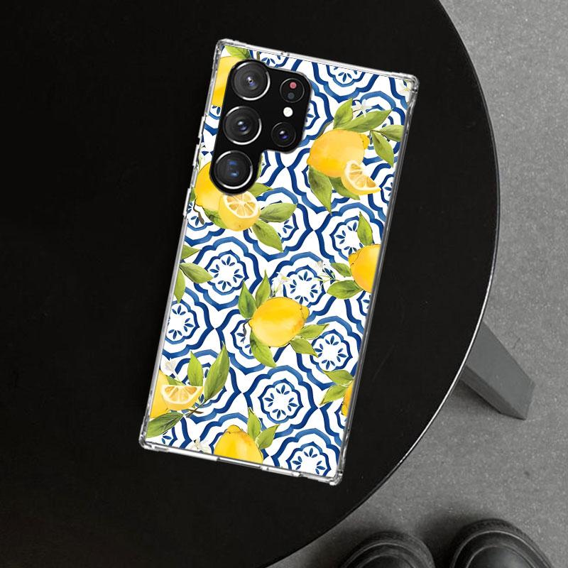 Mediterranean Lemon Phone Case Cover for Samsung Galaxy S26 S25 Edge S24 S23 Ultra S22 Plus S21 FE S20 + Art Customized Fundas G