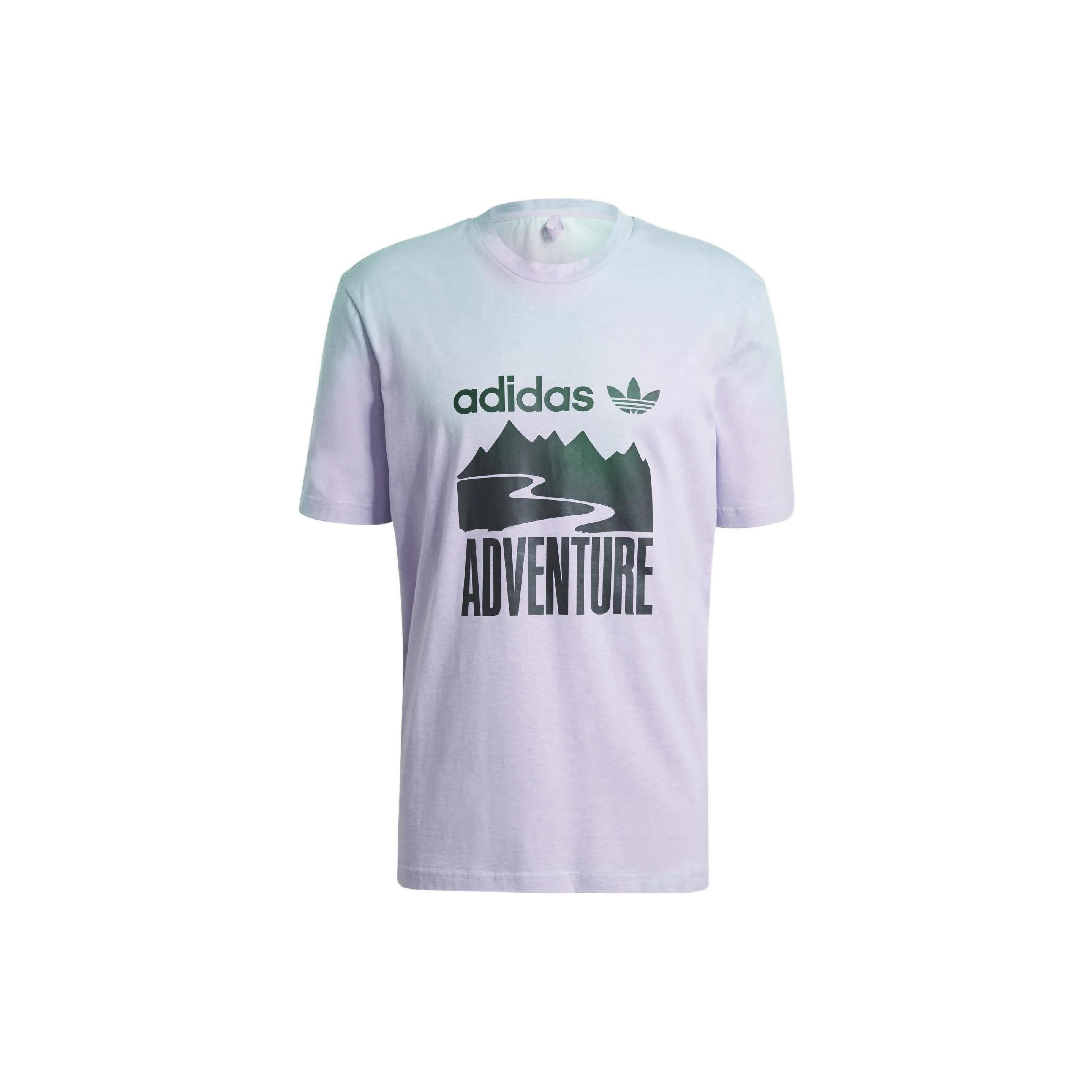 adidas originals Printing Round Neck Pullover Short Sleeve Purple Men s GP0073 M