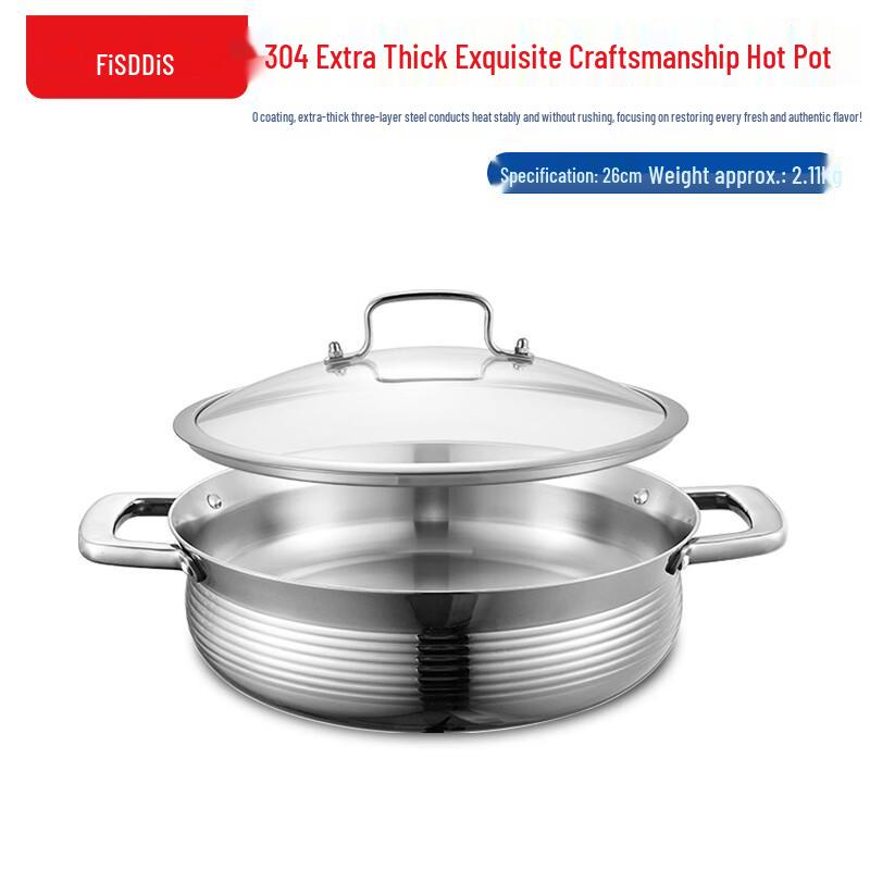 FISDDIS 304 Stainless Steel Hot Pot