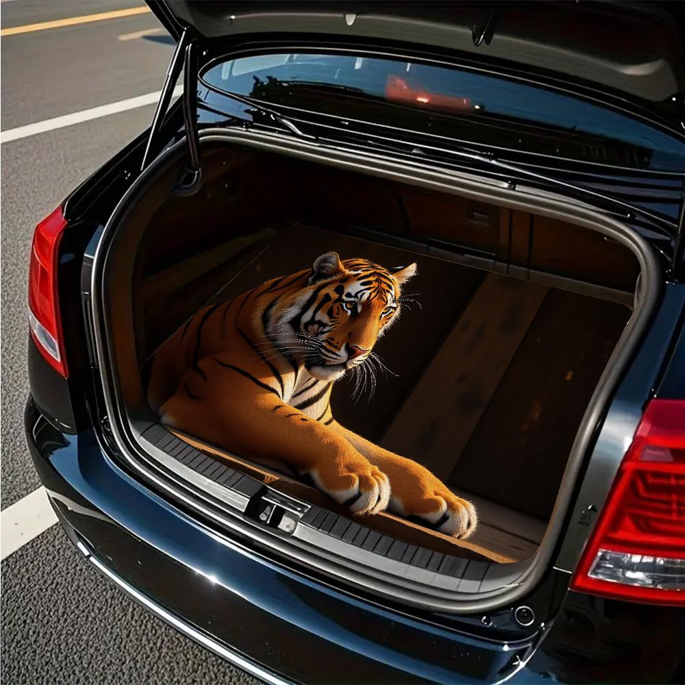 1Pcs Realistic Tiger Pattern Car Trunk Mat with Anti Slip Cargo Liner Waterproof Rear Storage Protector Floor Mat for SUV Sedan