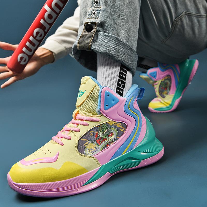 

New trendy men s shoes fashion personality medium and high top basketball shoes youth training shoes couple sports shoes 36