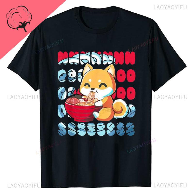 Kawaii Japan RaUnisex Cat Print Tshirt Animated Cat Love Round Cut Cotton Tshirt Harajuku Unisex Unisex Summer Streetwear O-neck Tops Unisex