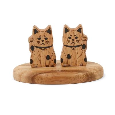 Mode Dela Casa Daruma Maneki Neko Wooden Daruma Maneki Neko Interior Cat Good New Wooden Scandinavian Interior Stylish Interior & Objects, Figurines,