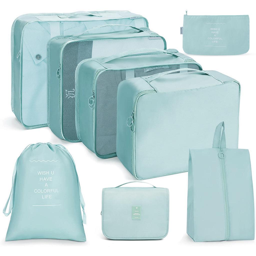 Travel Storage Bag Set Six-Piece Set Seven-Piece Eight-Piece Set Folding Toilet Bag Clothes Storage Bag Bundle Travel Bag