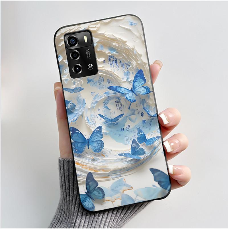 Pouzdro Pro ZTE Blade A72 4G V40 Vita Kryt na telefon Plášť Estetické Roztomilá Kočka Astronaut Móda Matně Černé Ochranné Měkké TPU Kryt