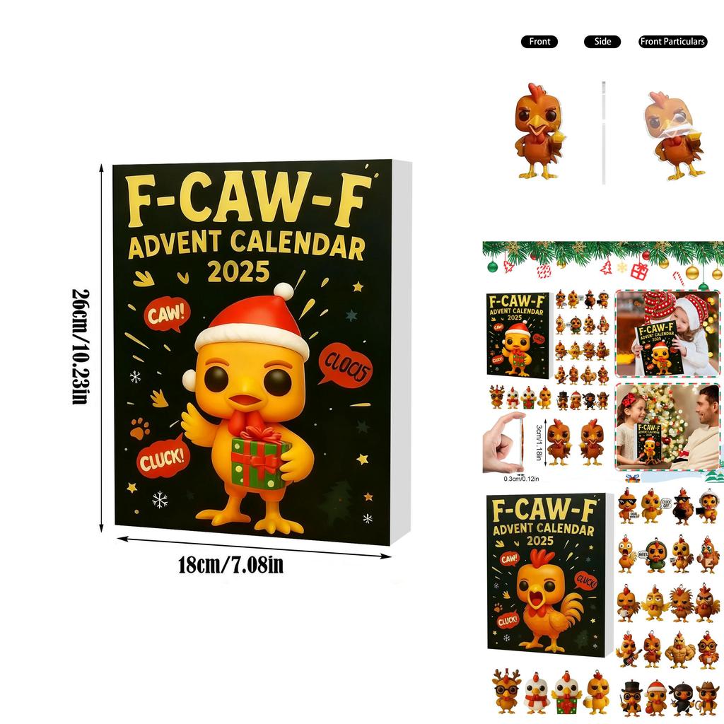 Weihnachts-Adventskalender F Caw F Huhn Dekorative Figuren Aus Acrylmaterial Für Festliche Feiern
