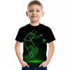 Summer Round Neck 3D Flame Football Printed Top Fashionable Casual Short Sleeved Children's Boy T-shirts