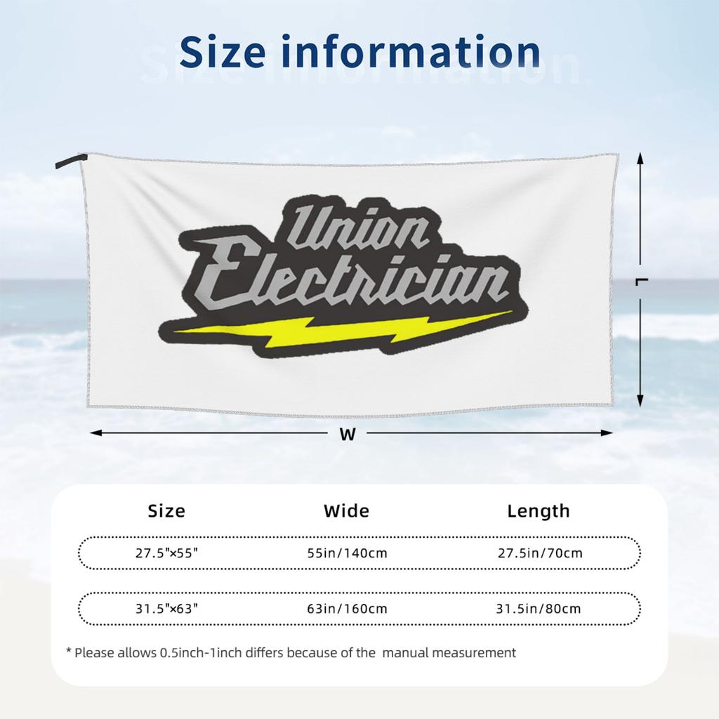Union Electrician Beach Towel Soft Microfiber Quick Dry Absorbent Quick Towels For Bath