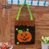 Decorative Halloween Accessory Candy Bags, Non-Woven Trick or Treat Tote Bags with Handles, Bulk Party Supplies Packaging Cute Black Cat Pumpkin Print