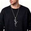 Meier Personalized Retro Gothic Style Tripod Gecko Three-dimensional Pendant Hip Hop Punk Stainless Steel Necklace