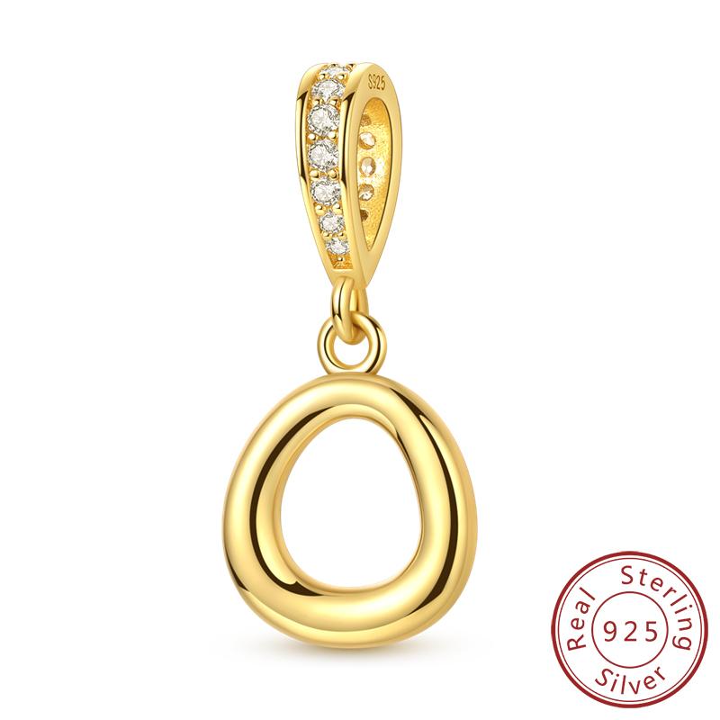 Dekorative Charms Perlenelemente Echtes Kupfer A-Z Alphabet 26 Buchstaben Charm Dekorationen Anhängerstück Geeignet Für Authentischen Armreif Armband