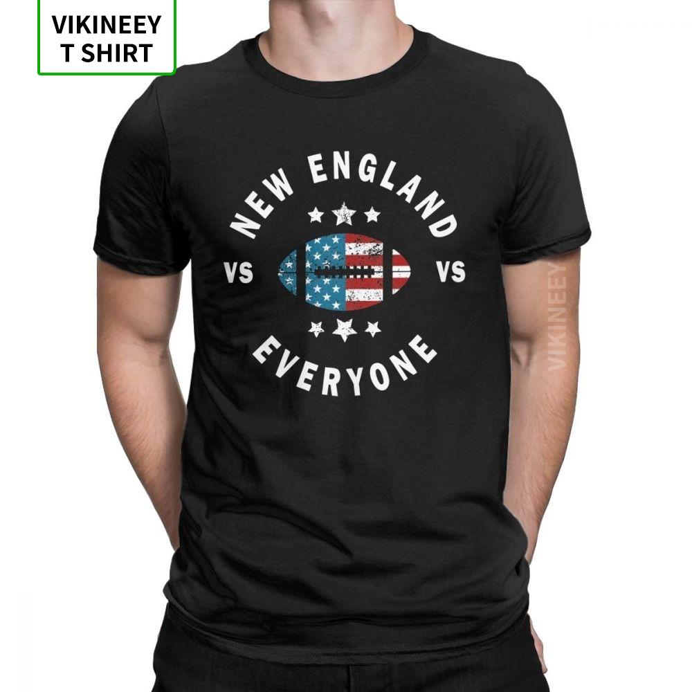 

Men s T Shirts Funny Distressed New England VS Everyone Amazing Fans Patriots Tees Crew Neck Clothing Cotton Summer T-Shirt S разноцветный