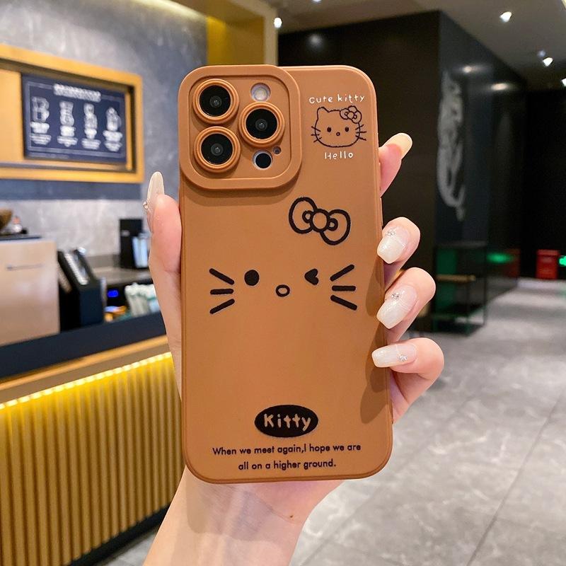 Japan and Korea cartoon suitable for OPPO Reno11 mobile phone case cute brown kitty cat A3X cartoon plush bracelet