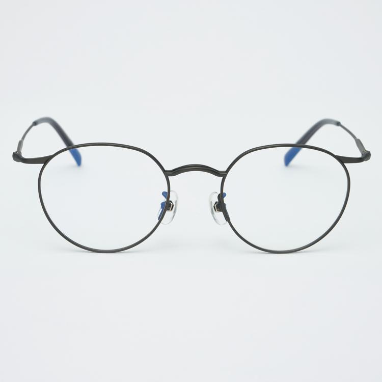 Alloaiweeo Al8402 1010M Titanium Gray Layered Bridge Eyeglass Frame Blue Light Lens Selection