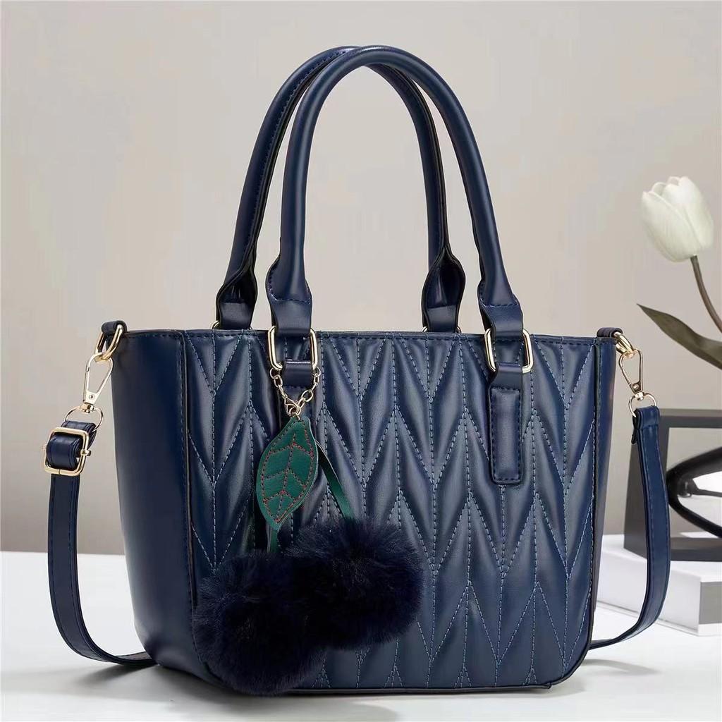 Fashionable Ins Inspired Quilted Tote Bag For Women Perfect For Daily Use синий