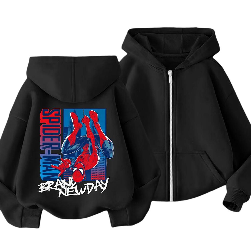 Kids Hooded Pullover Long Sleeve Jacket Trendy Outerwear for Boys and Girls