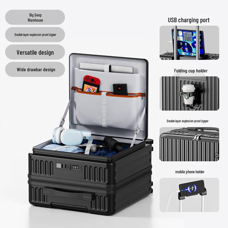 Zuoyou Front-Opening Travel Suitcase 18 inches