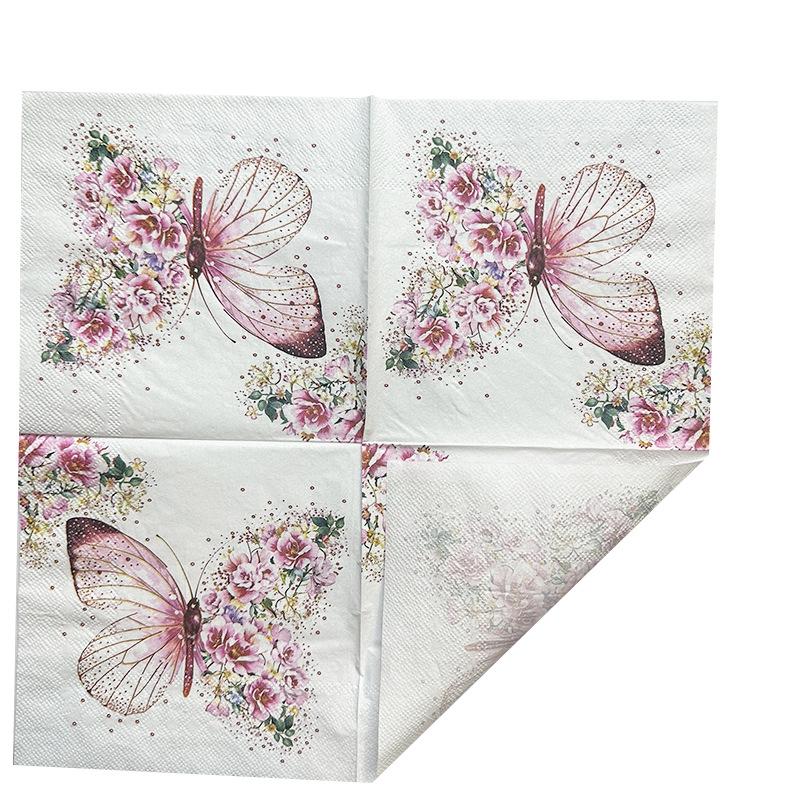 

20 шт./упак. 33*33 см 2-слойные одноразовые салфетки для вечеринок с цветочным узором