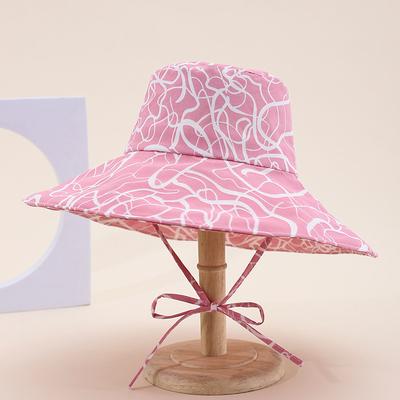 Bucket Hat Women's Summer Hat Geometric Print Foldable Fisherman Cap Large Brim Sunscreen Sun Hat Outdoor Travel Beach Sunhat