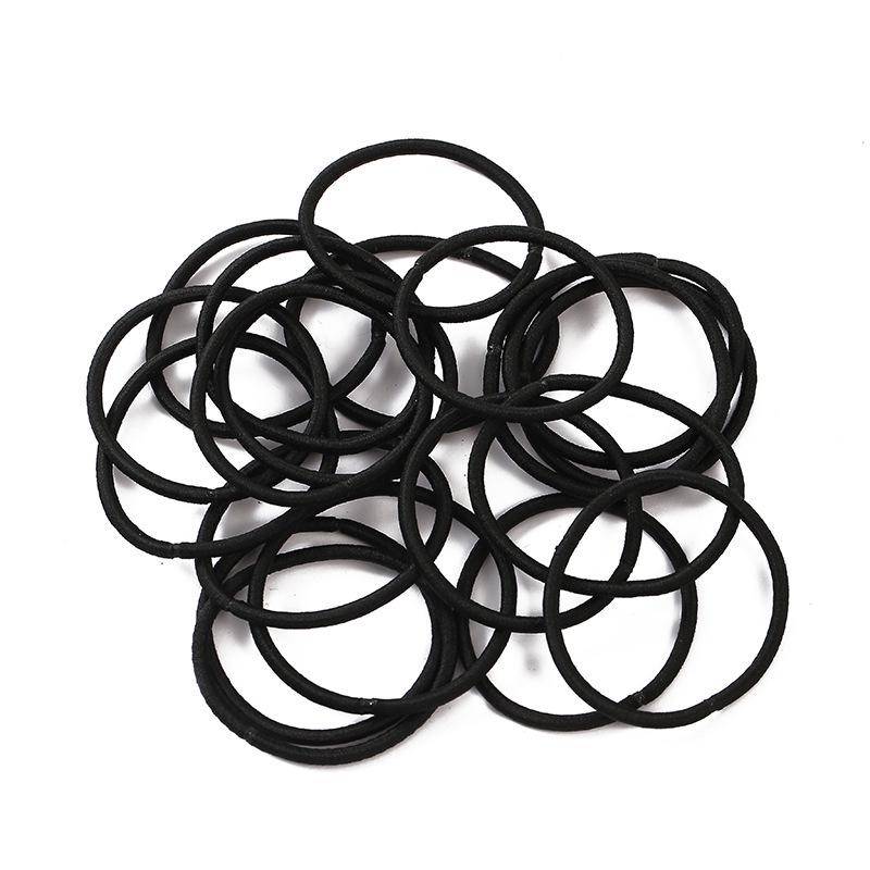 3mm Black High-Elastic Seamless Hair Tie - Versatile DIY Accessory