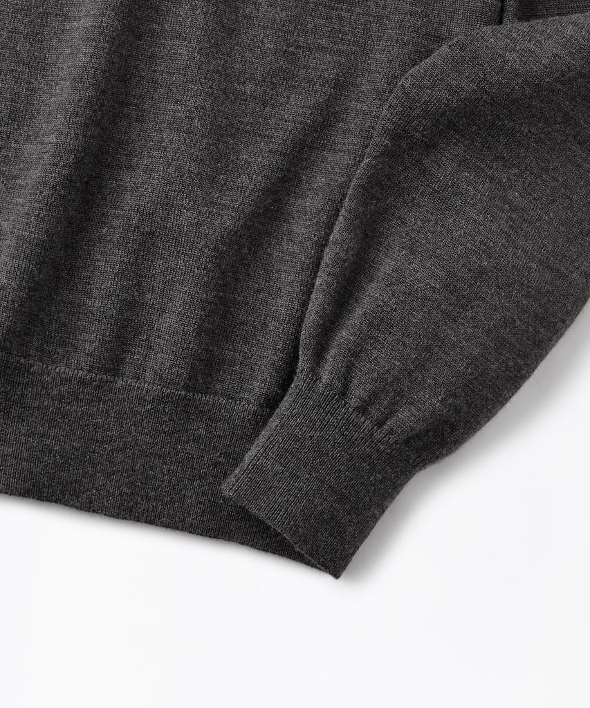 OUTSTANDING Soft Yarn Mock Neck Knit Sweater_Charcoal