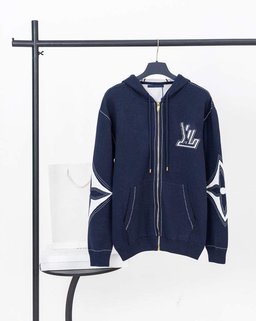 Cross25SS Unisex Autumn/Winter Embossed Knit Zipper Cardigan Hoodie
