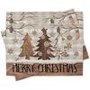 4pcs or 6pcs Christmas Tree Placemats Set - Farmhouse Buffalo Plaid & Pine Tree Snowflake Table Mats Suitable for Xmas, Winter Holiday Dining Deco