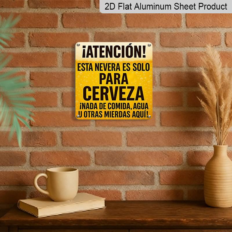 2D Flat, 1pc, Vintage Metal Sign, Decorative Plaque and Ornament, Exclusive Spanish Beer, Beer Festival Decoration, Wall Decor for Clubs, Kitchens