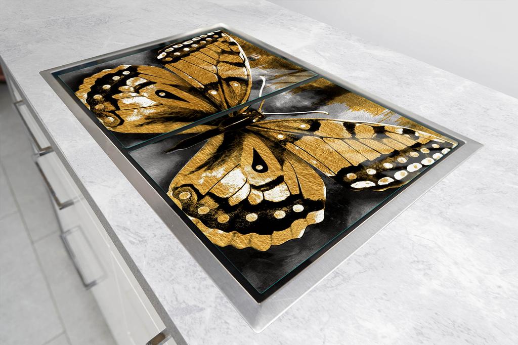 SZKLANA PŁYTA OCHRONNA NA KUCHENKĘ 70x52 MOTYL