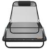 Folding Sun Lounger Black 182 X 55 X 85.5 Cm Textilene