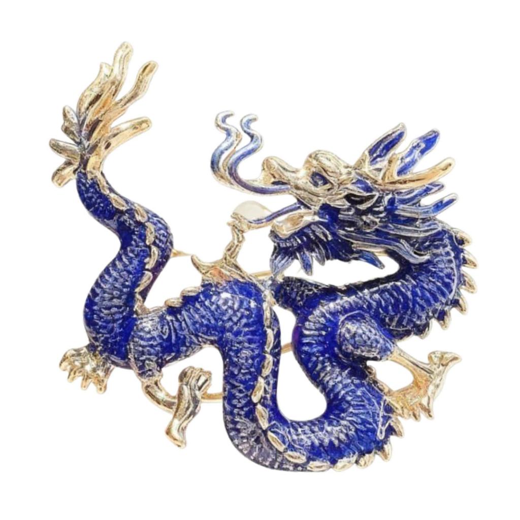 Dragon Brooch Animal Lapel Pin Fashion Jewelry Alloy Carving Artistic Style Suitable for