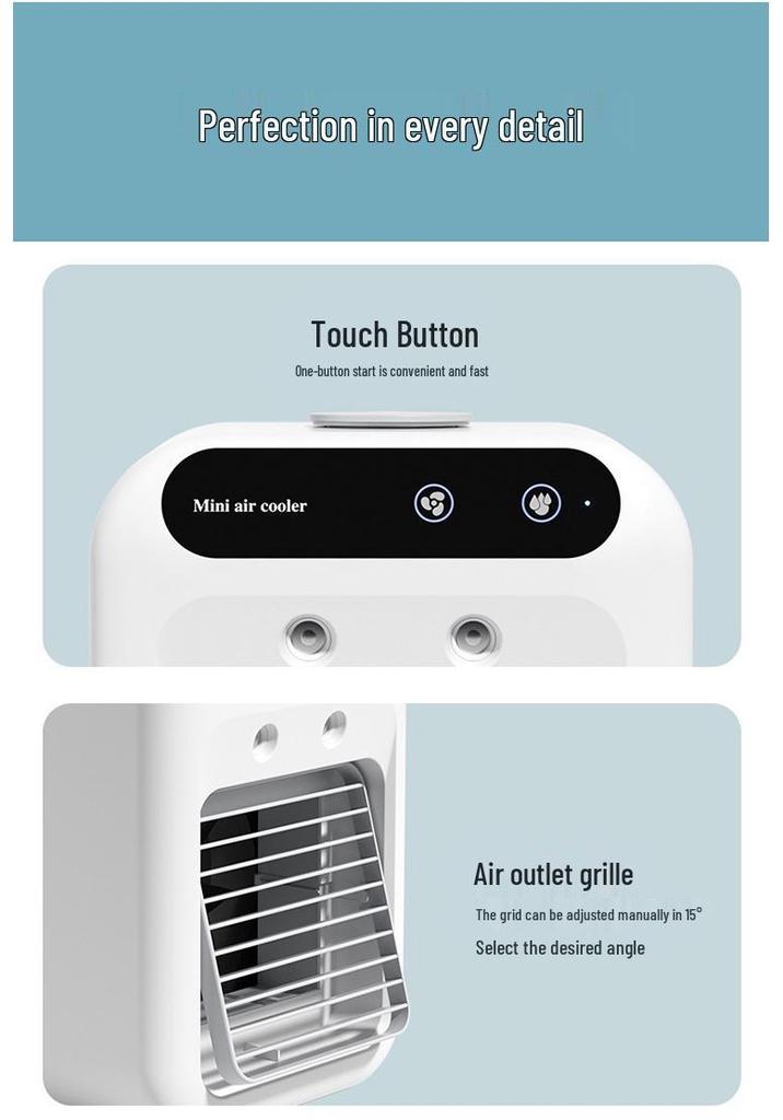 Portable Spray Humidifying Desktop Fan - Small Air Conditioner for Dorms and Homes