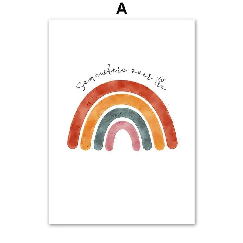 Boho Balloon Rainbow Sun Elephant Giraffe Whale Nursery Wall Art Canvas Painting Posters And Print Wall Pictures Kids Room Decor