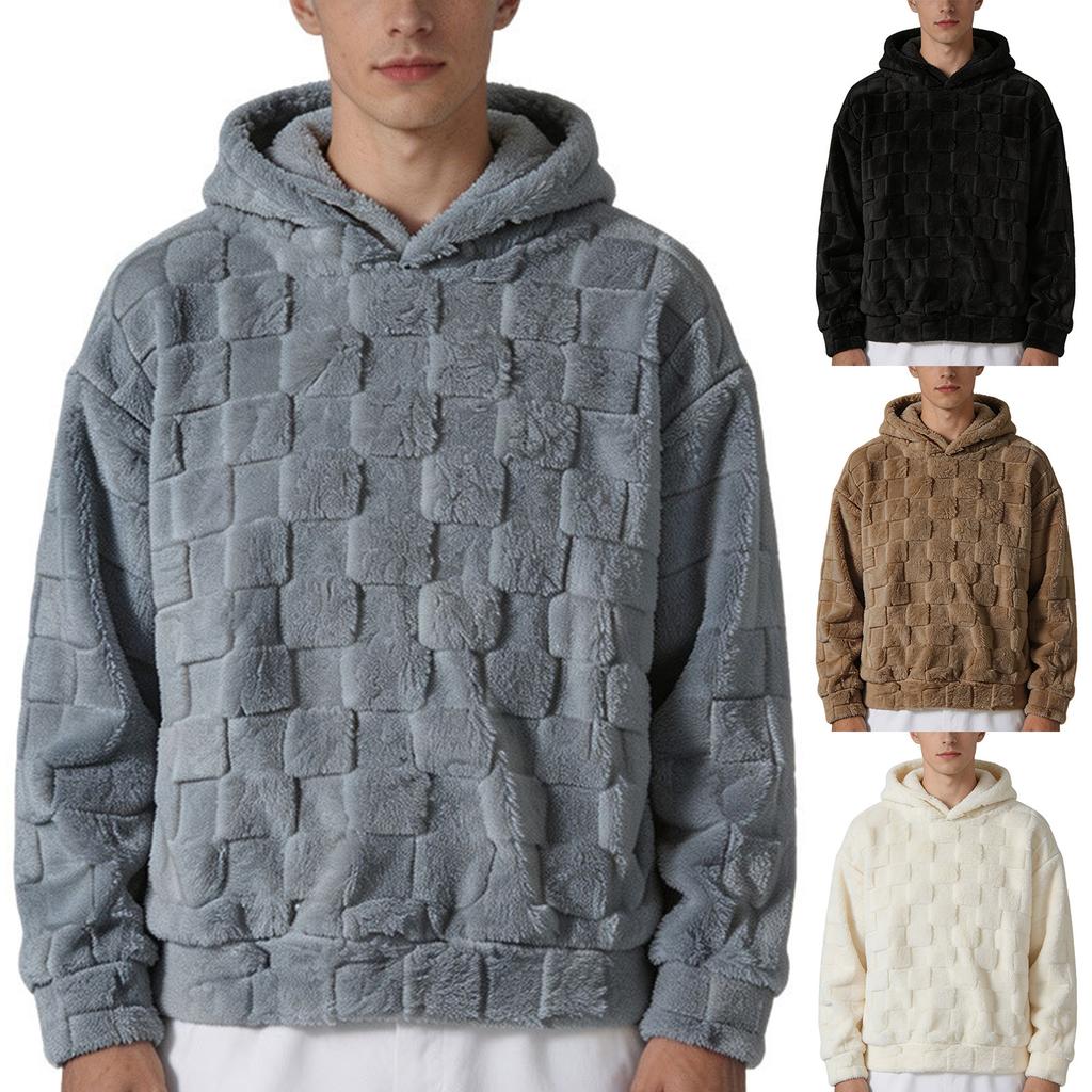 Men's Hoodie Thick Warm Hooded Sweatshirt for Winter Outdoor Wear