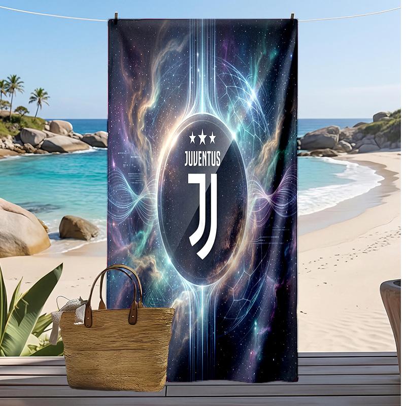 Juventus FC Printed Beach Towel Quick Dry Soft TowelPortable Large Rectangular Beach Blanket for Travel Swimming Pool