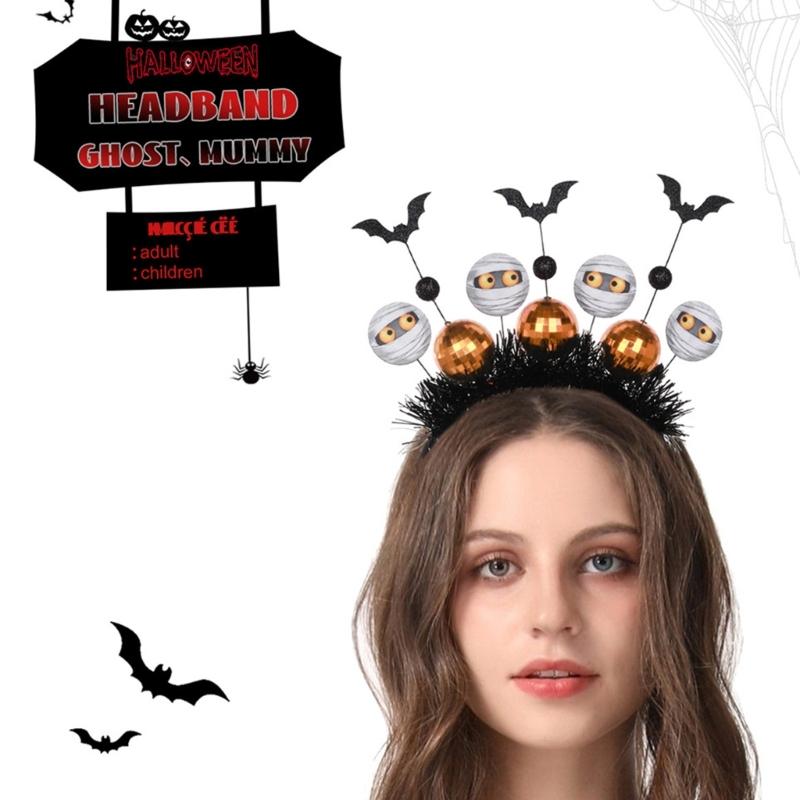 Headdress Halloween Disco Headwear Disco Ball Garland for Stall Market Shining Mirror Ball Halloween Headpiece