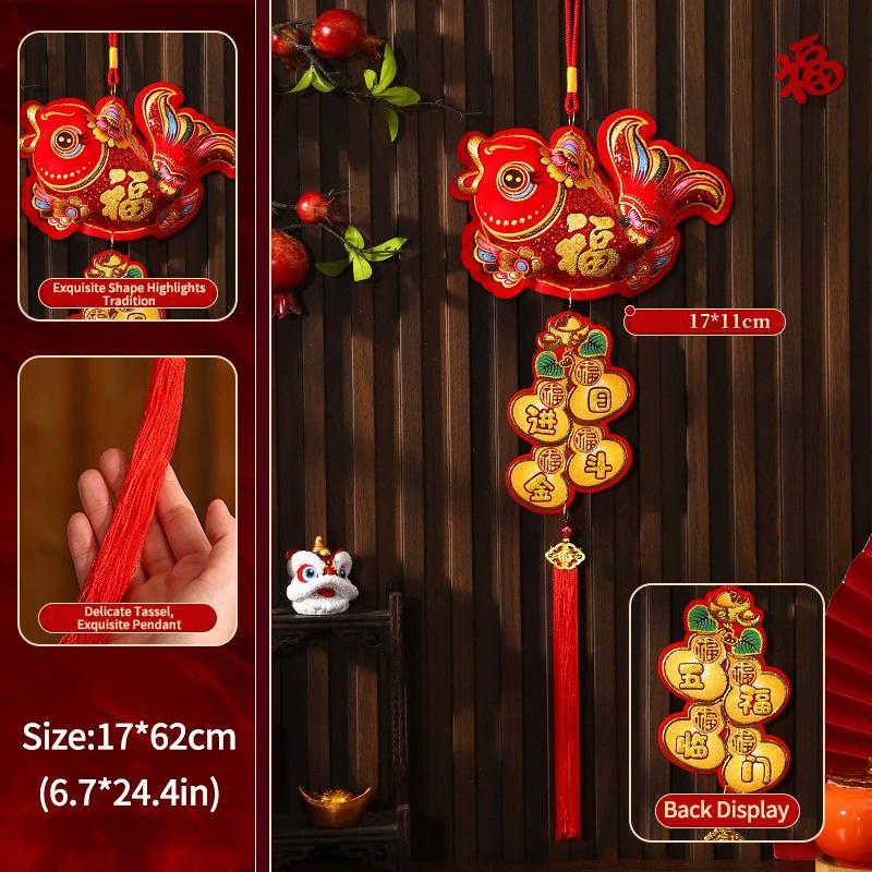 

Новогоднее подвесное украшение Украшение для Лунного Нового года Год Лошади Подвеска-кисточка на дверь Китайский Праздник Весны Тет Украшение