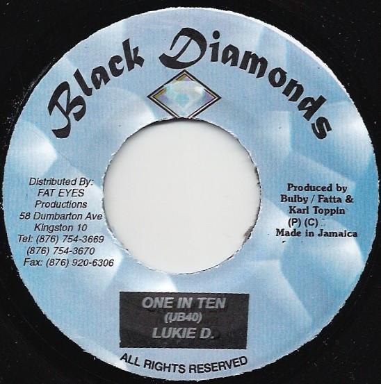 

7-дюймовая пластинка LUKIE D One In Ten NONE Black Diamonds 2002 Ямайка Регги Ска Даб Б/у
