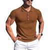 Sommarpolo Herr Enfärgad Randig Fitness Elasticitet Kortärmad Poloskjortor för Män Mode Ståkrage Herrskjortor