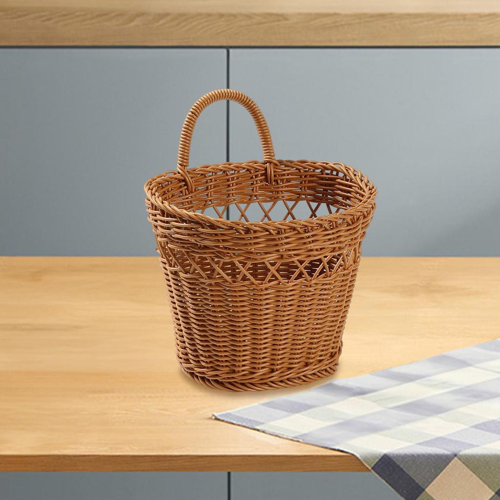 Woven Hanging Wall Basket Decoration Storage Organizer Fruit Vegetable Holder Wall Mounted Storage Basket for Bedroom Garden