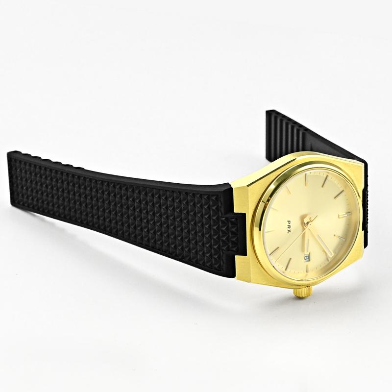 Pro hodinky Tissot PRX T137 FKM 11mm 12mm pánské dámské řemínek na hodinky z fluorokaučuku náramek s rychloupínací skládací sponou řemínek na zápěstí